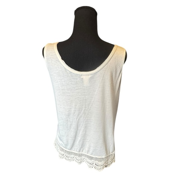 Mossimo Supply Co. Ivory Crochet Lace Tank Top XL Boho Festival Layered D454 - Picture 3 of 7